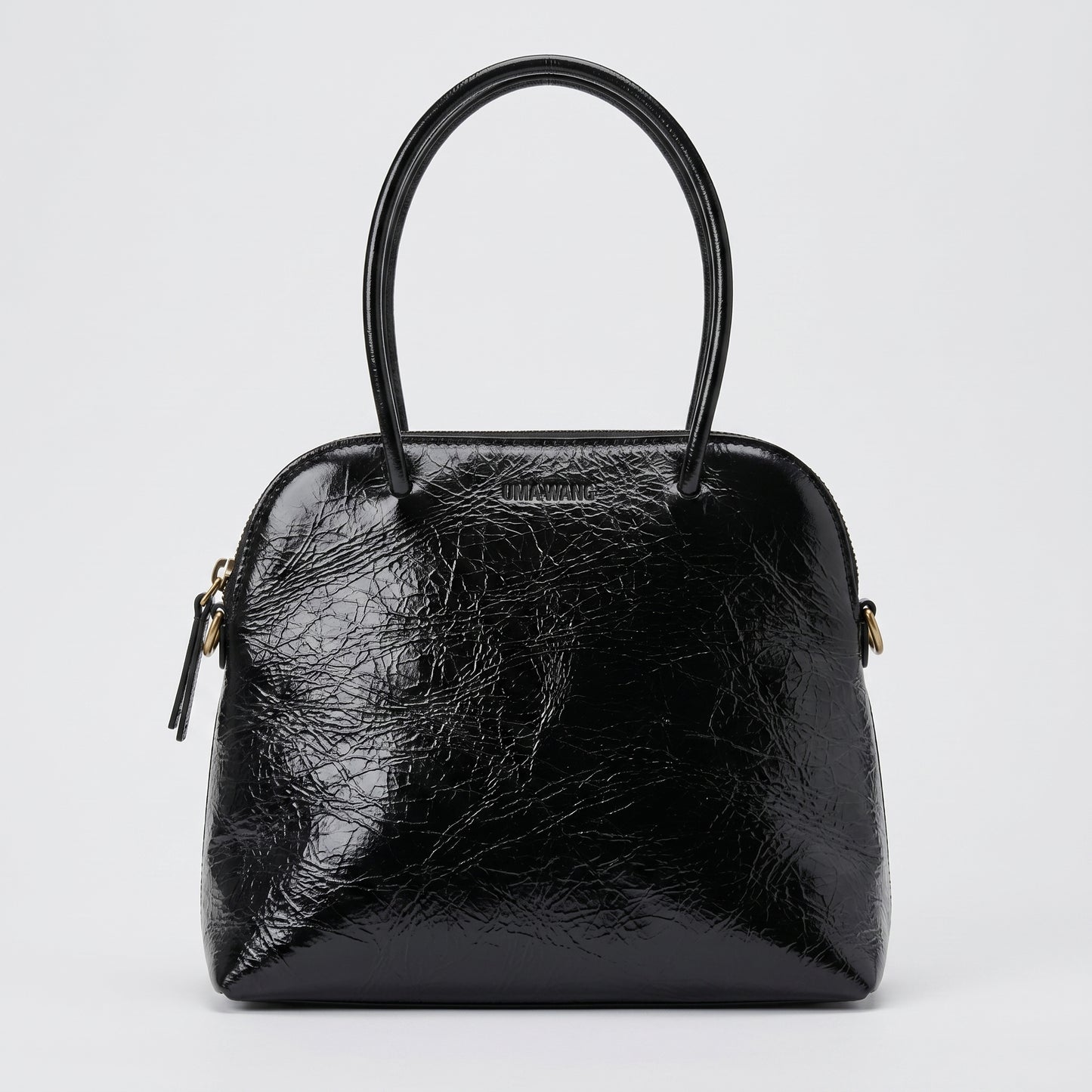 Textured Leather Top Handle Bag