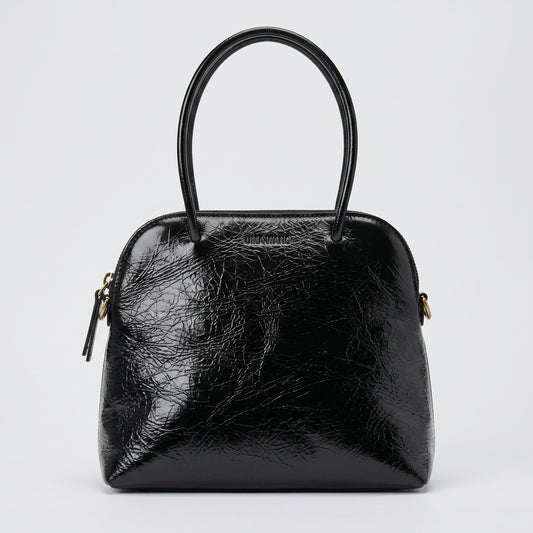 Textured Leather Top Handle Bag