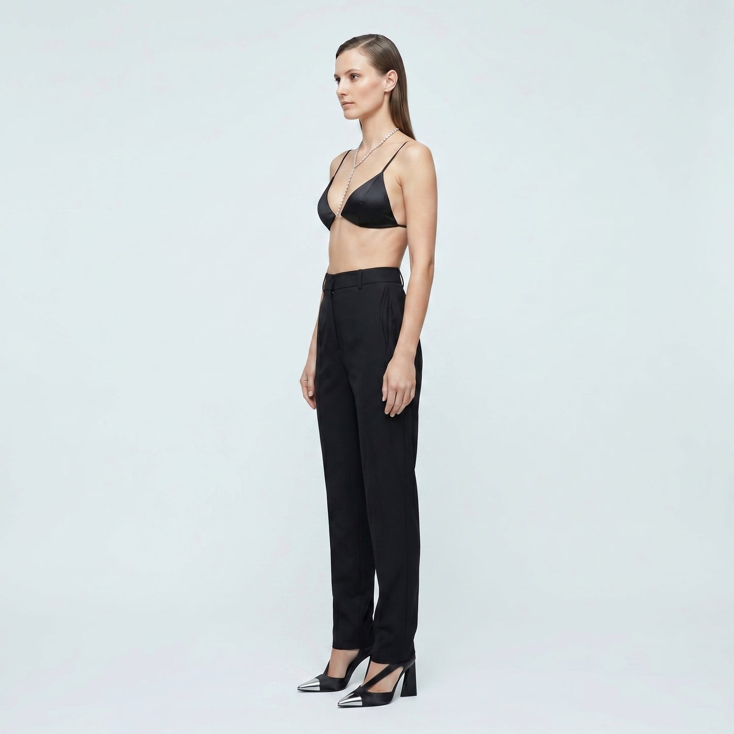 Crystal Chain Satin Bralette