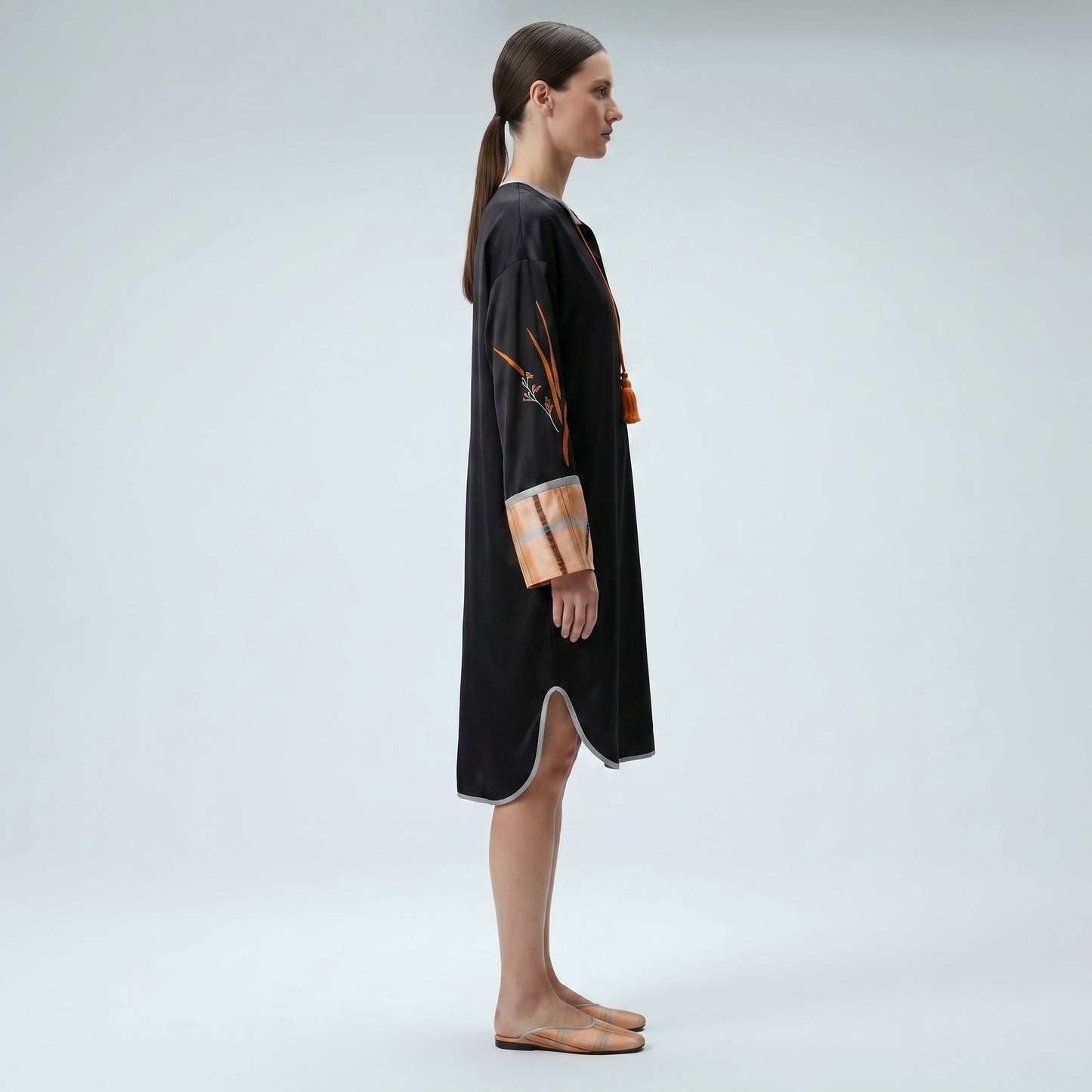 Embroidered Tassel Tunic Dress