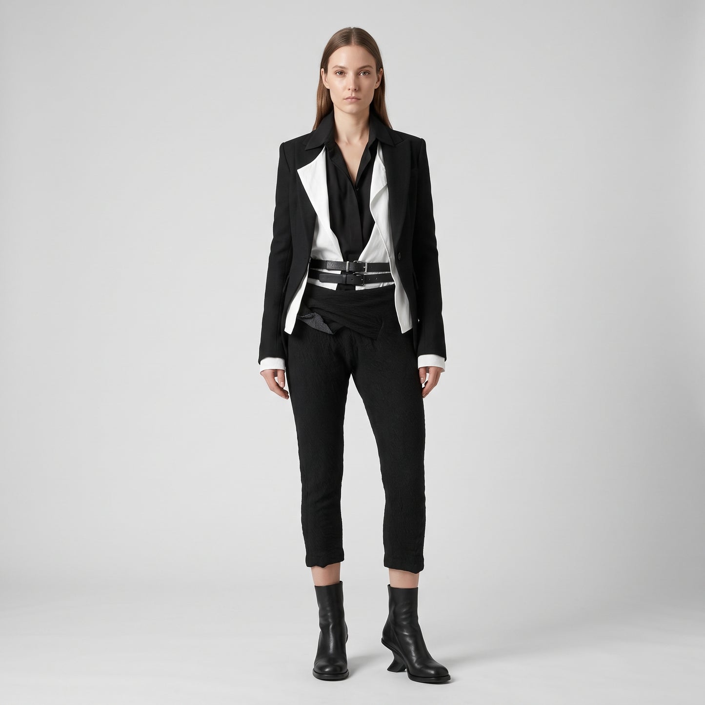 Textured Black Slim Leggings