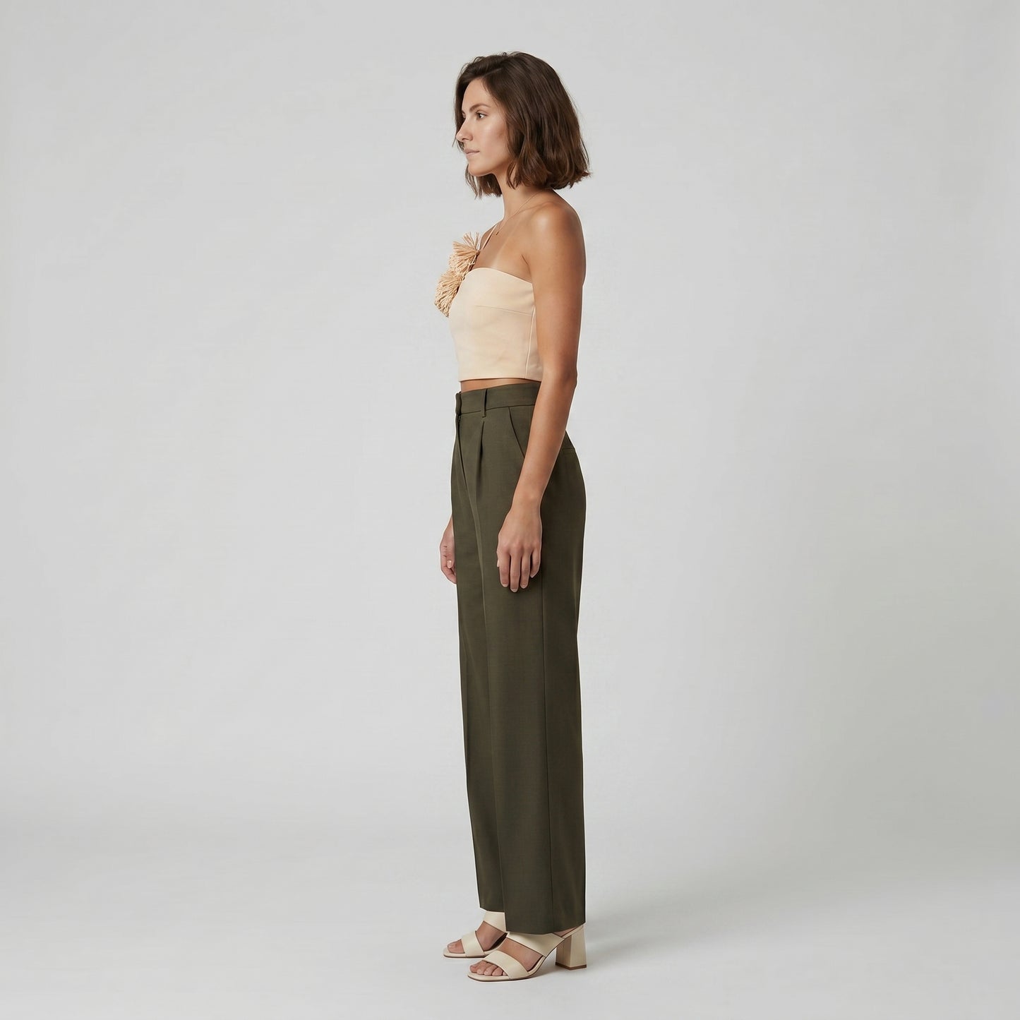 One Shoulder Pom Pom Top