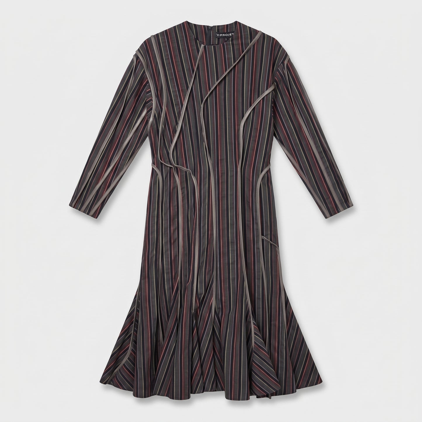 Architectural Striped Midi Dress