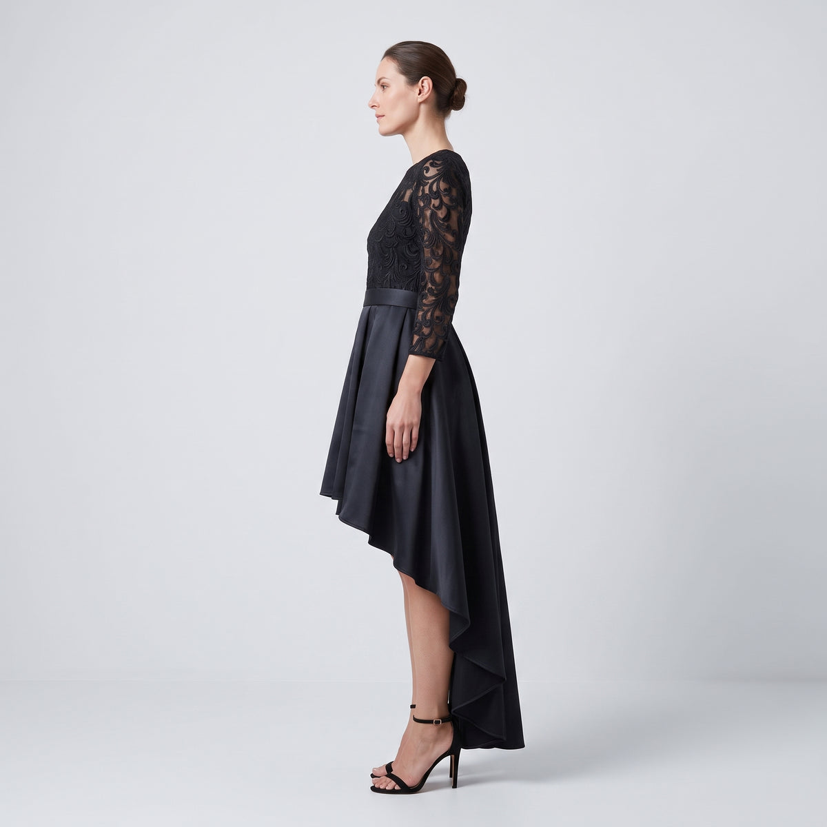 Elegant Embroidered High-Low Dress