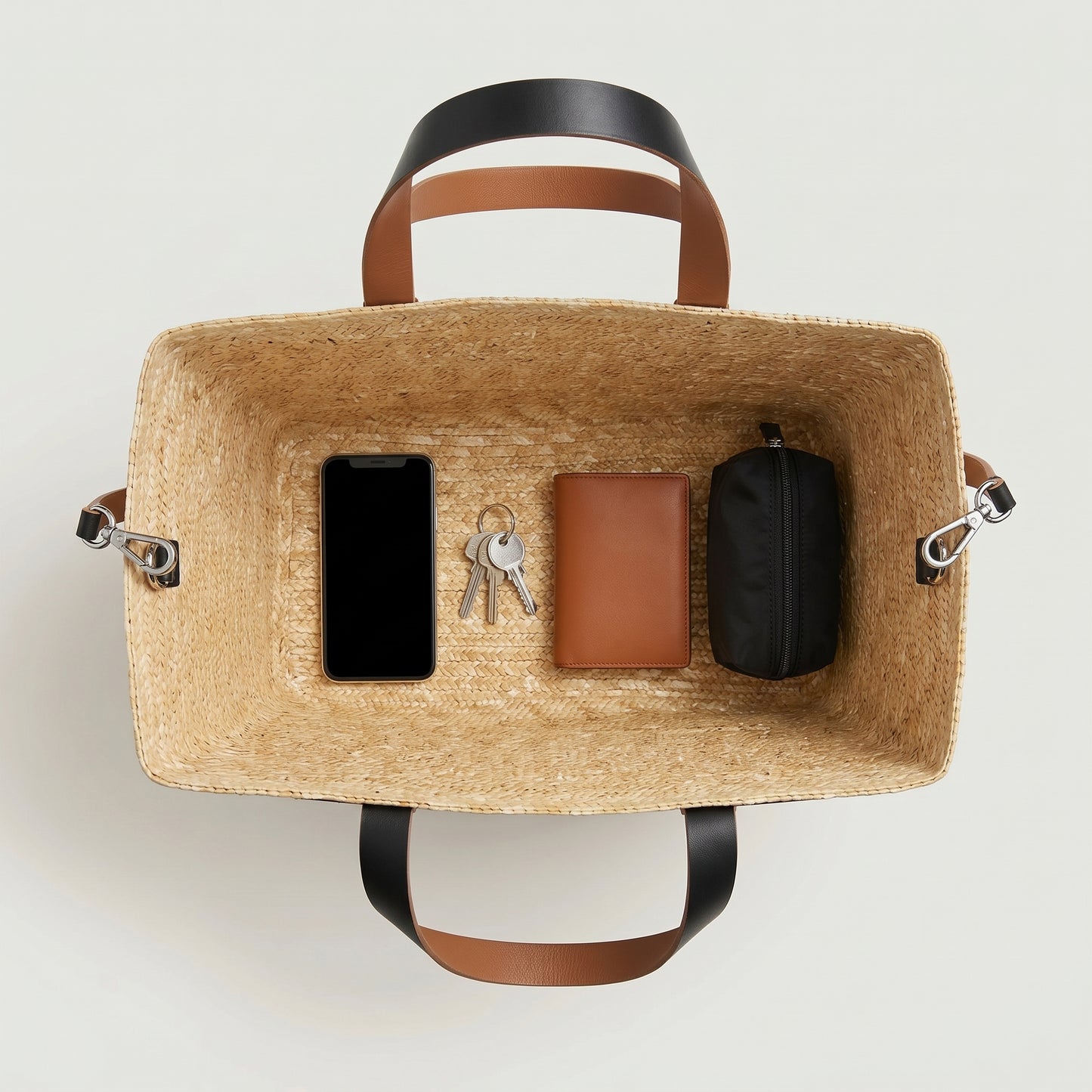 Woven Straw Graphic Face Tote