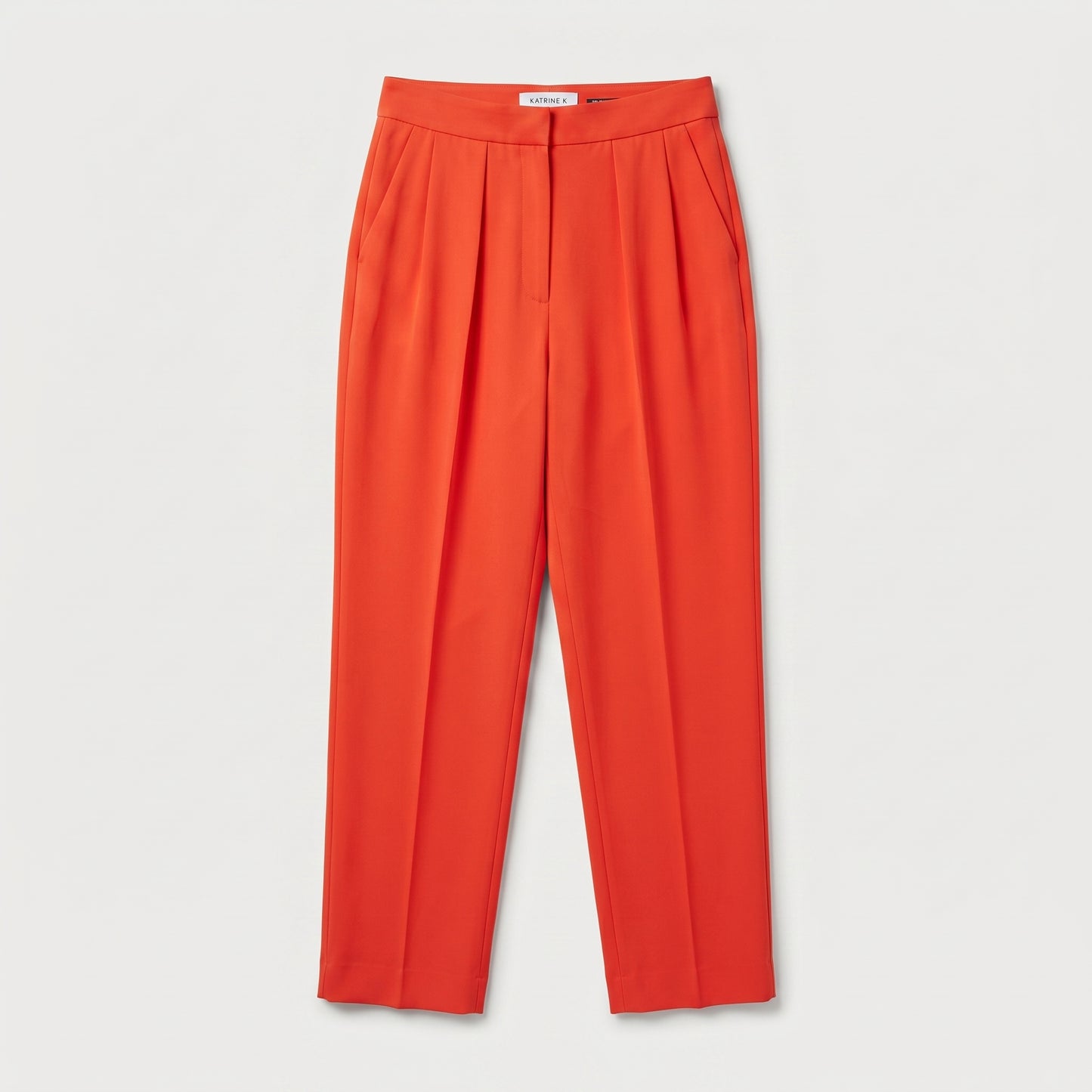 High-Waist Pleated Tailored Trousers