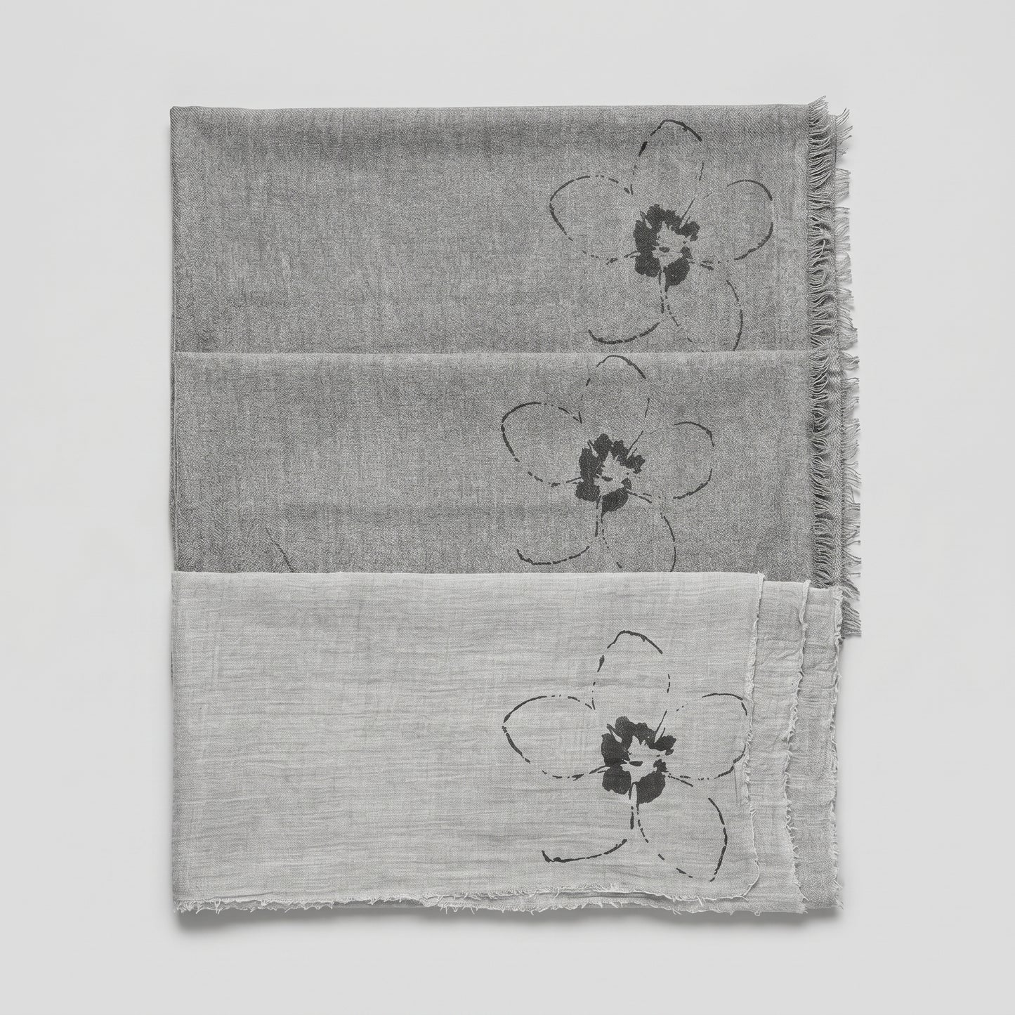 Floral Print Linen Blend Scarf