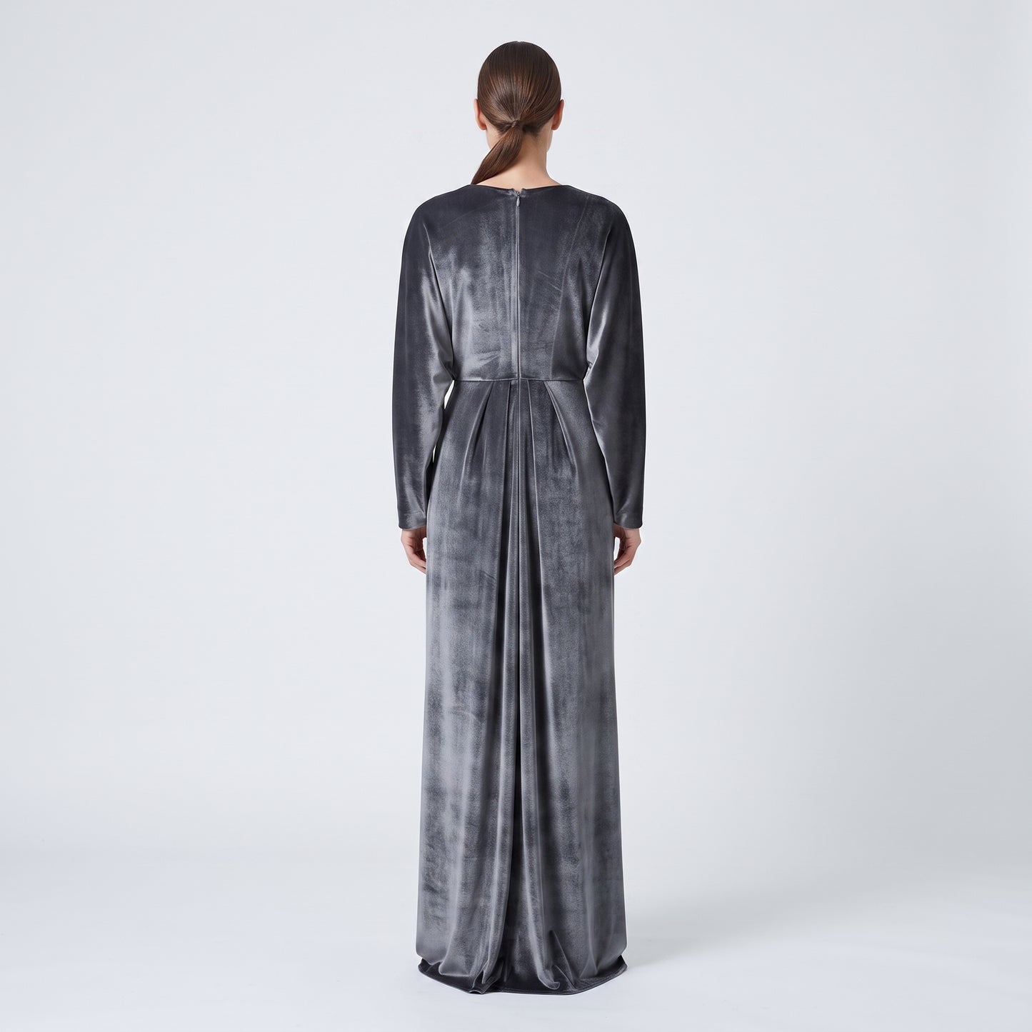 Velvet Draped V-Neck Gown