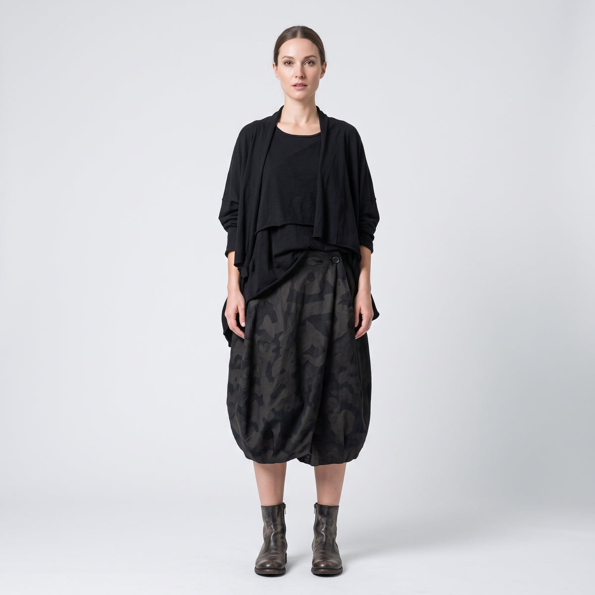 Abstract Print Balloon Skirt