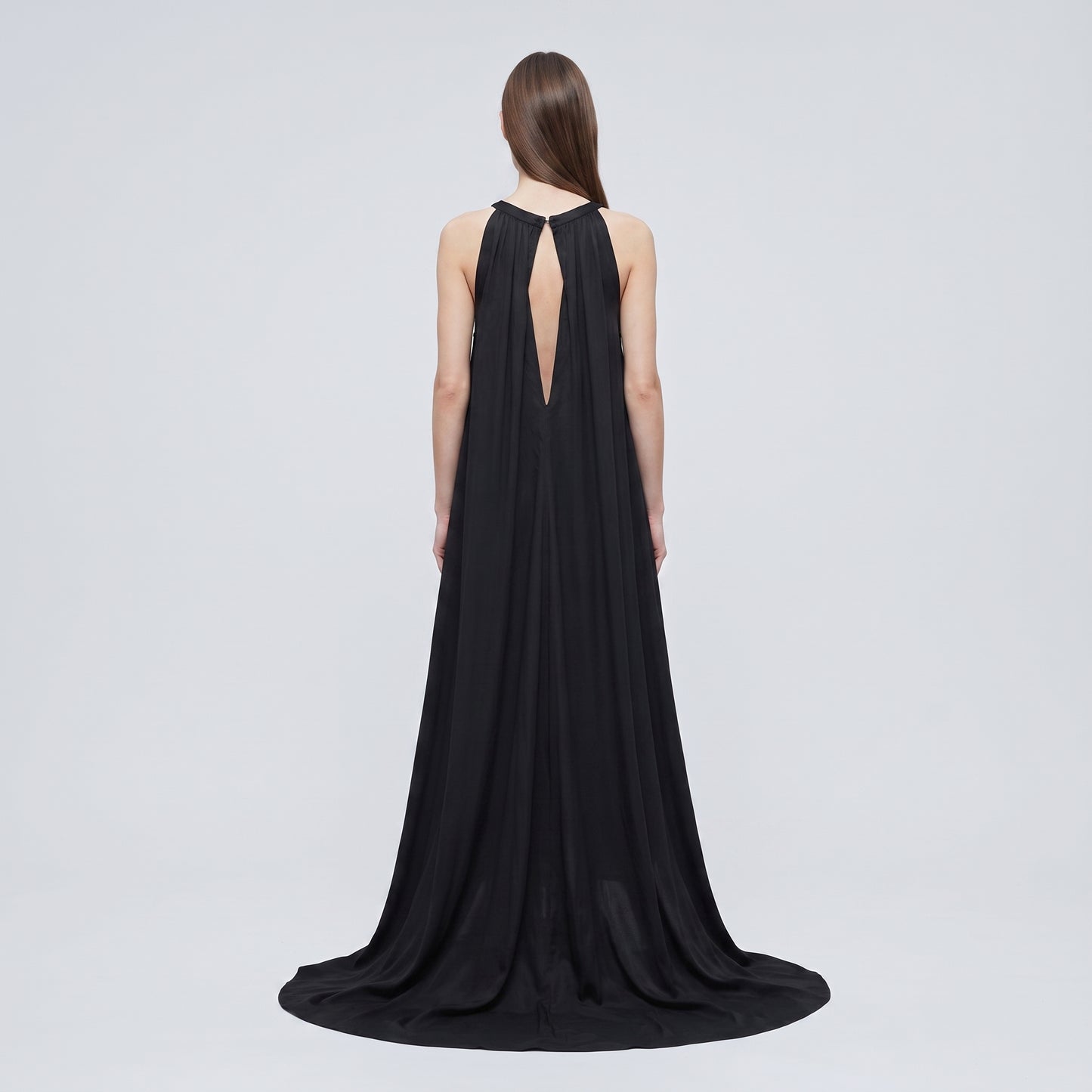 Sleeveless Black Silk Shift Dress
