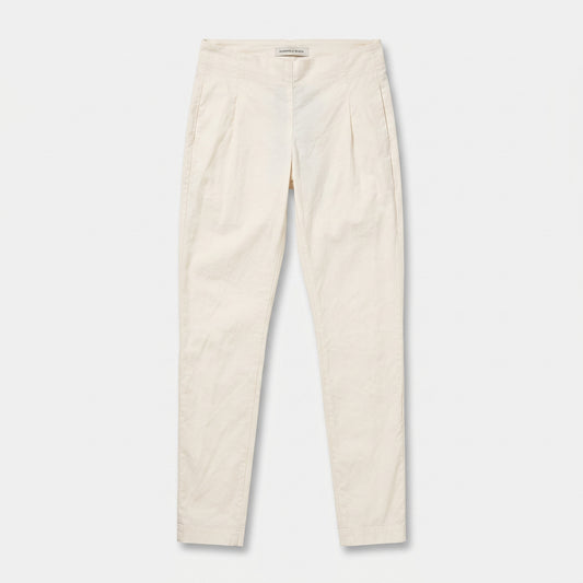 Tailored Cream Pleated Trousers