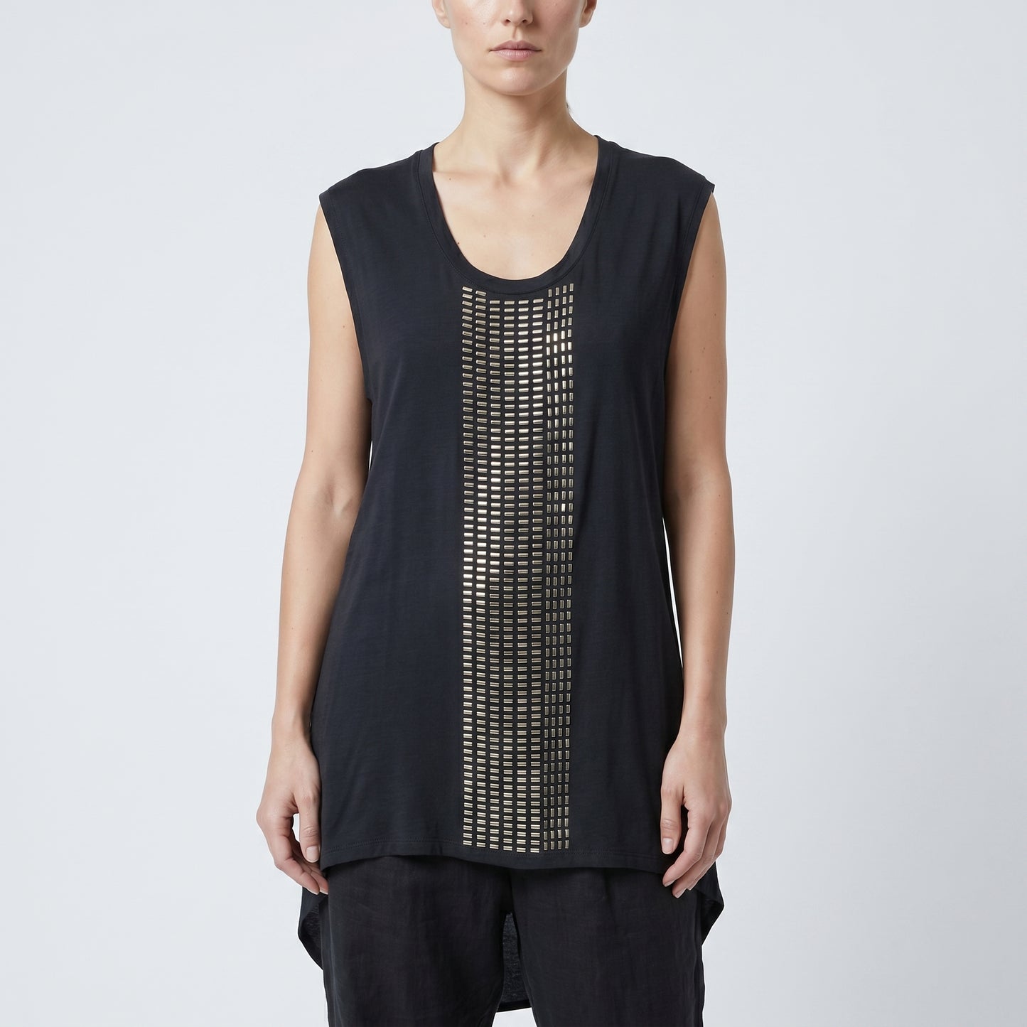 Studded Detail Sleeveless Top
