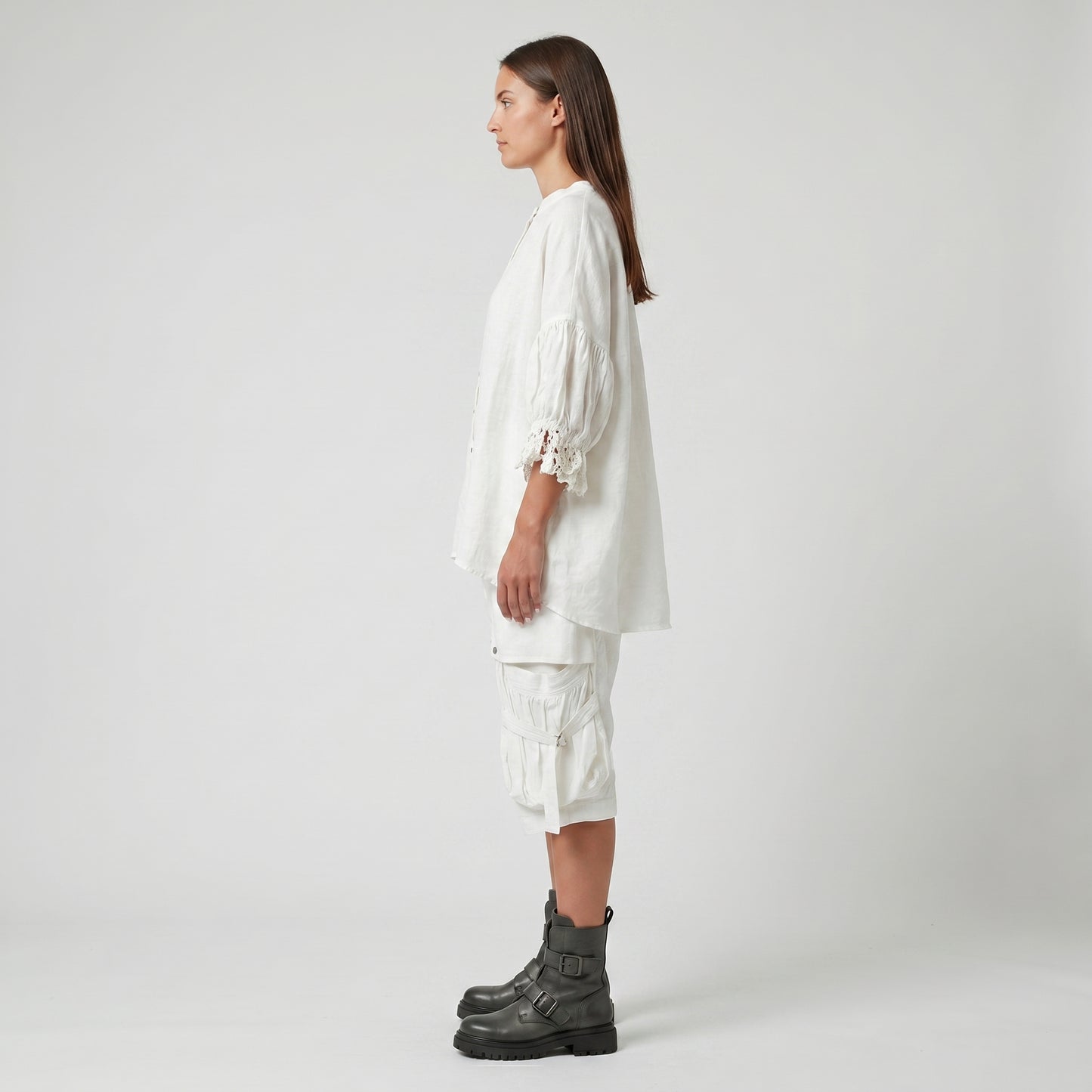 Off-White Cropped Cargo Trousers