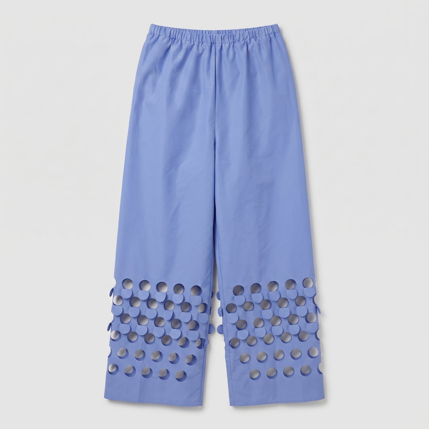 Perforated Detail Wide Leg Trousers