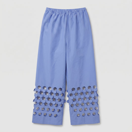Perforated Detail Wide Leg Trousers