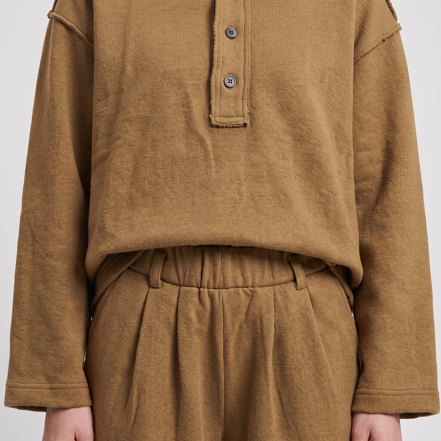 Raw Edge Cotton Knit Polo