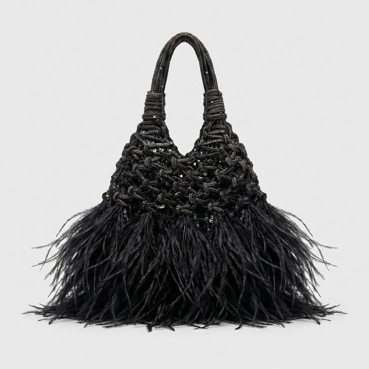 Mini Feather Woven Handbag
