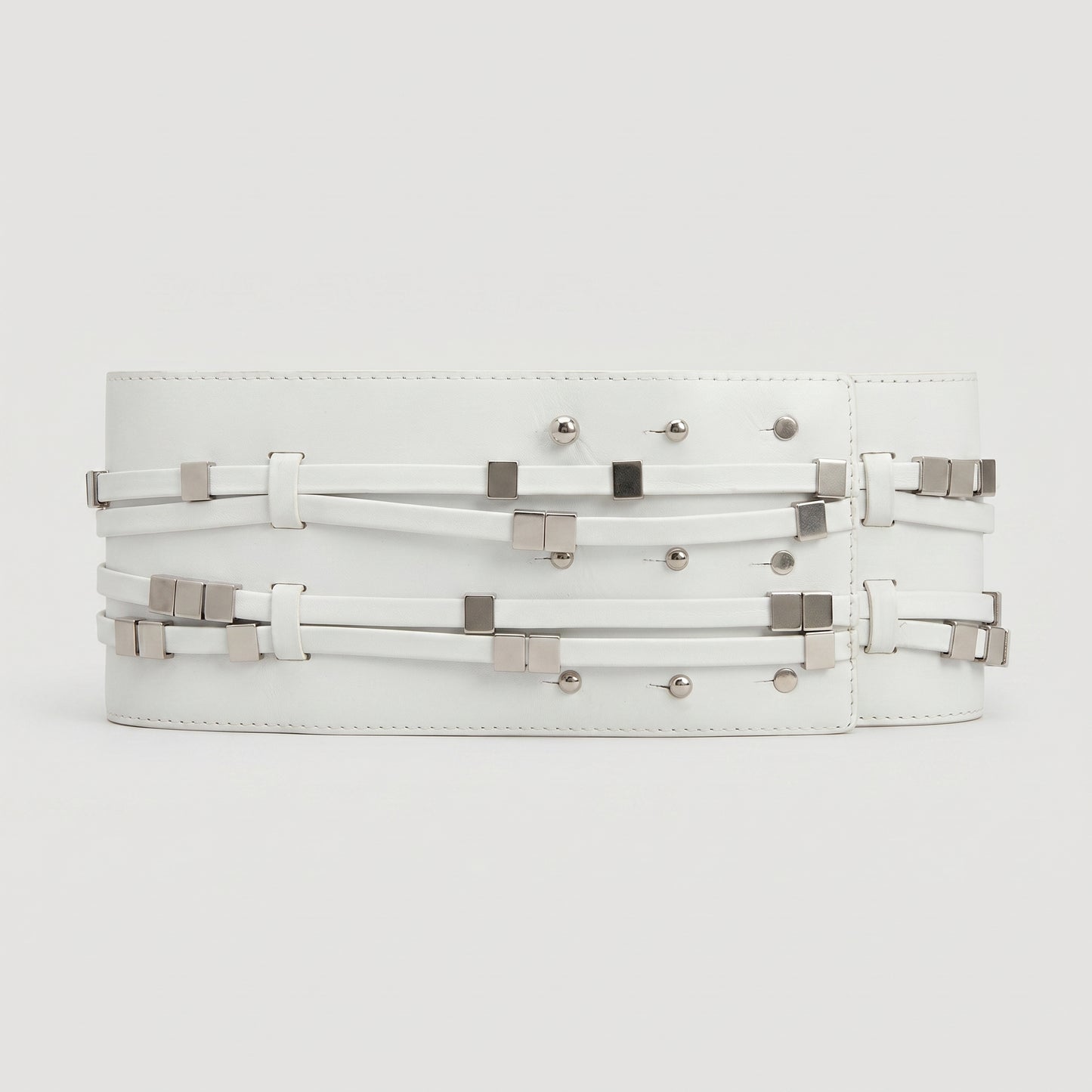 Wide Studded Leather Corset Belt