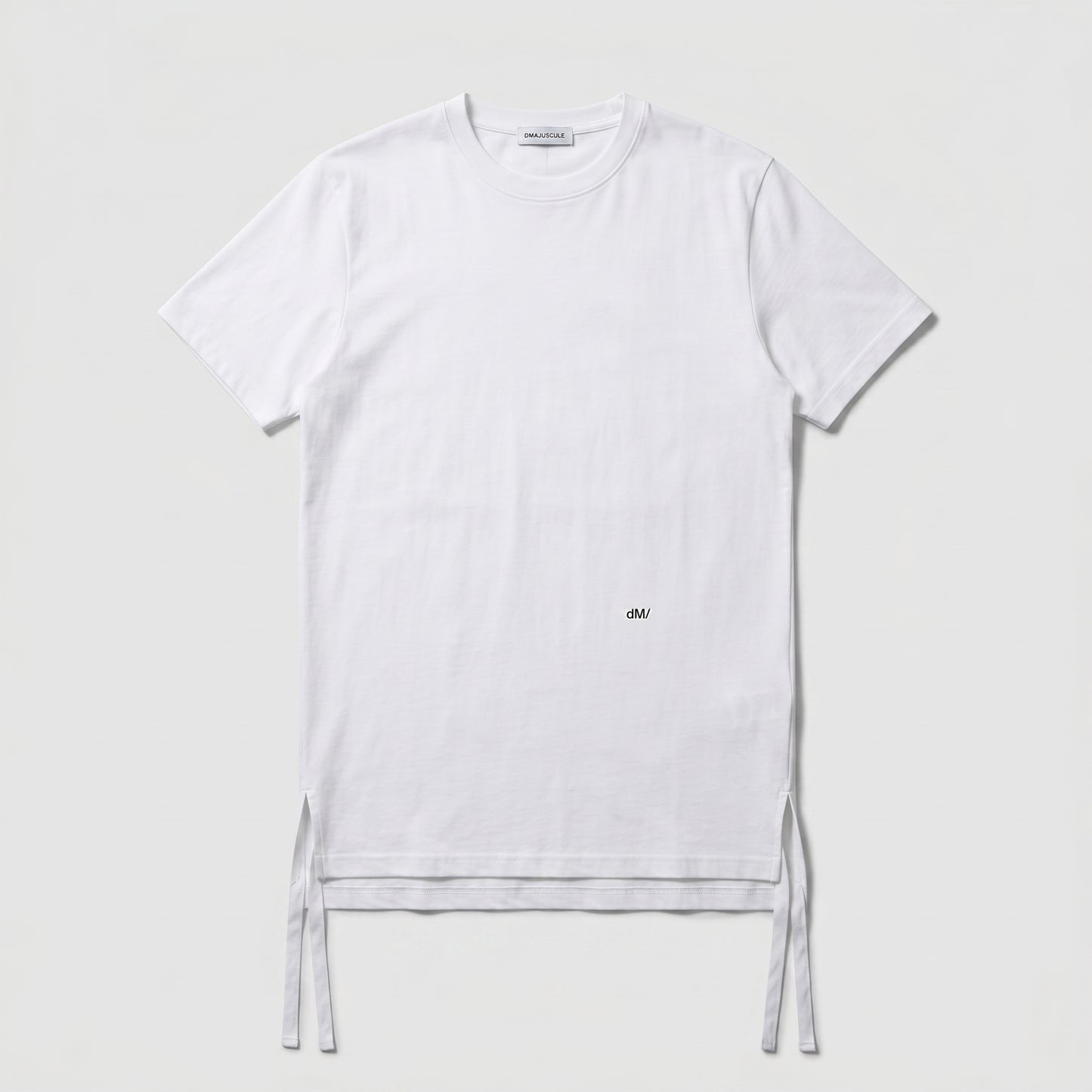 Minimalist White Side Tie T-Shirt