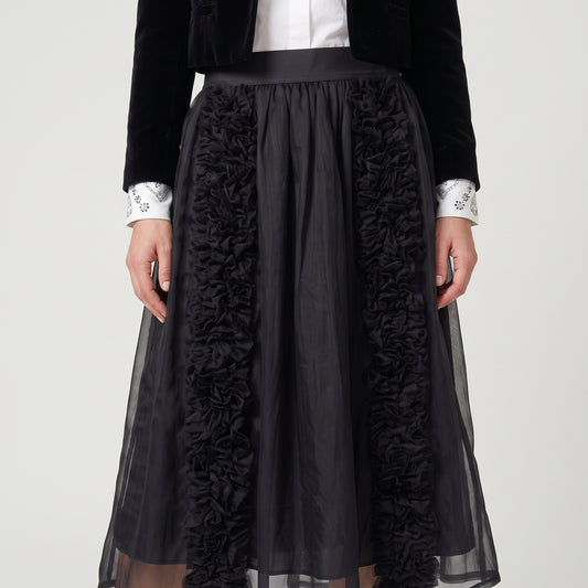 Embellished Black Tulle Skirt