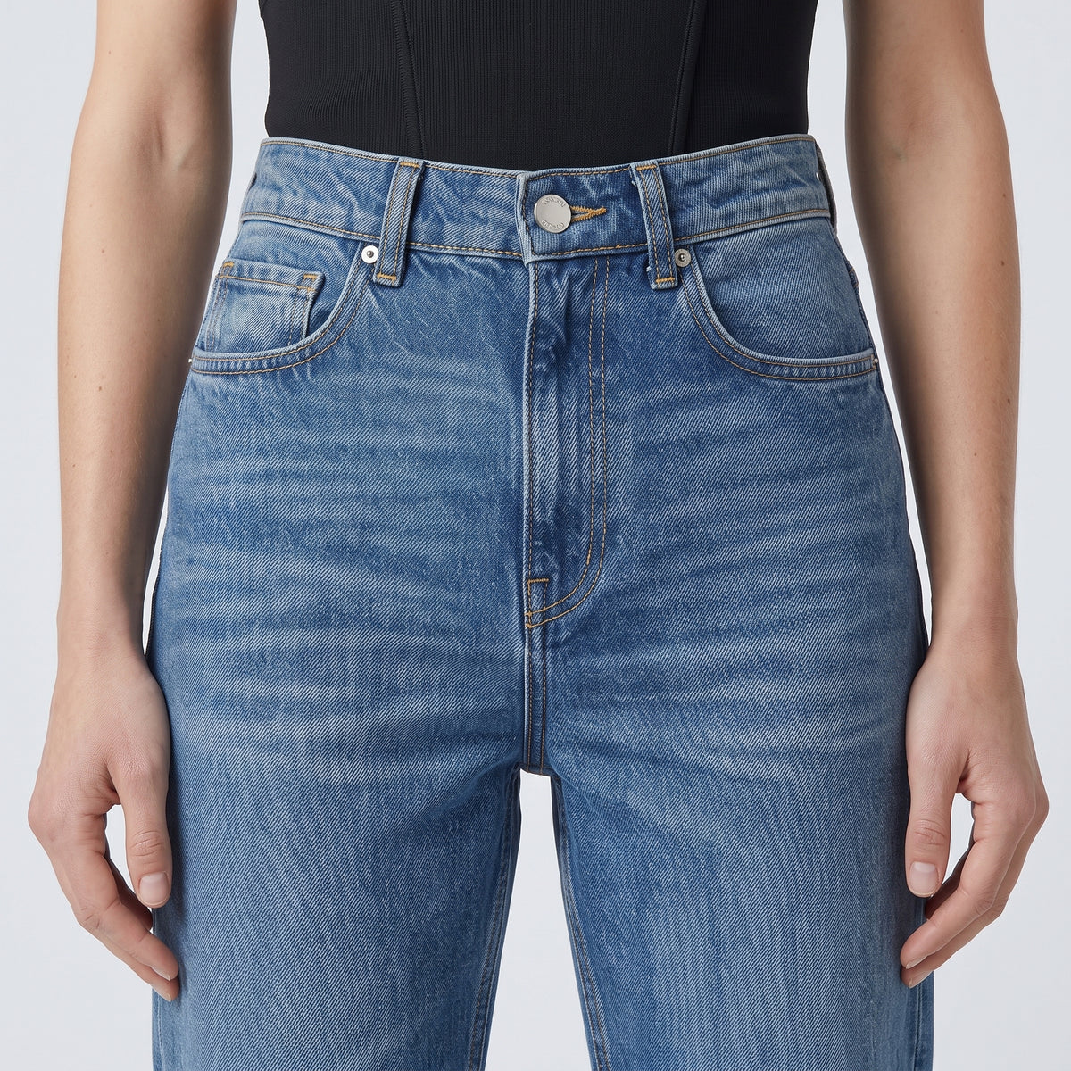 Classic Mid-Wash Straight Jeans