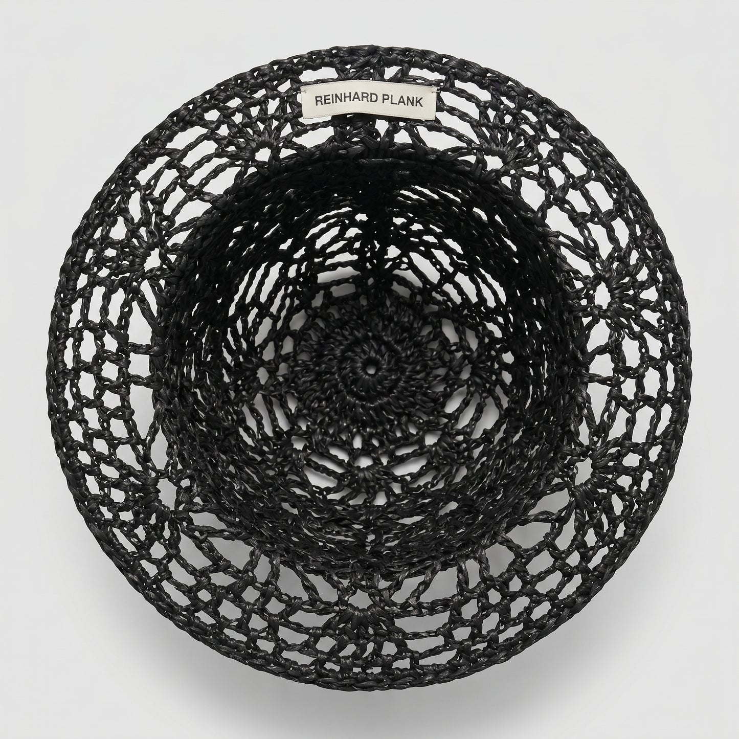 Black Woven Crochet Hat