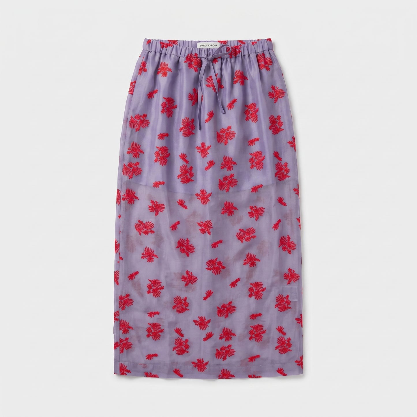Floral Embroidered Midi Skirt