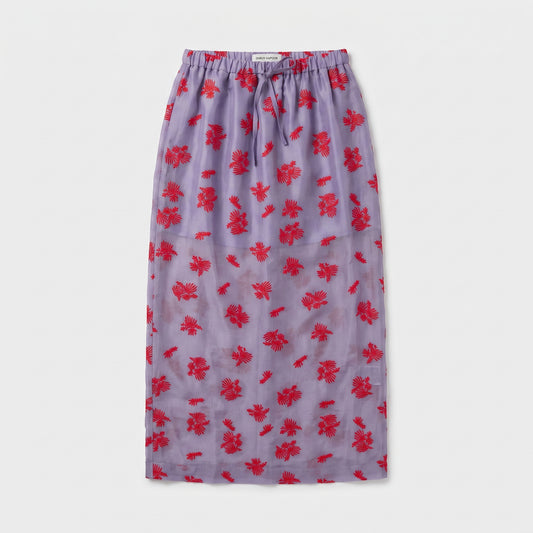 Floral Embroidered Midi Skirt