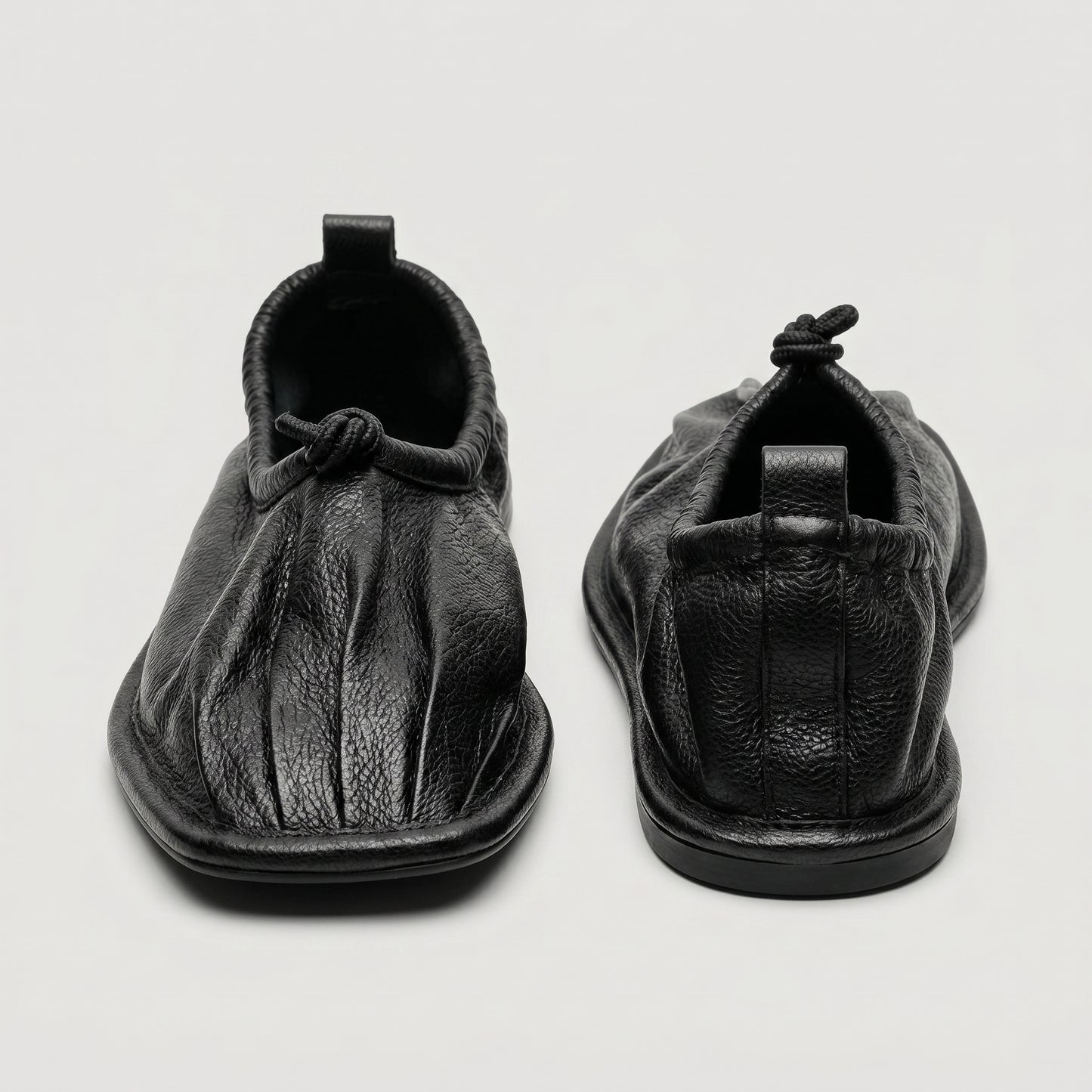 Supple Leather Ruched Flats