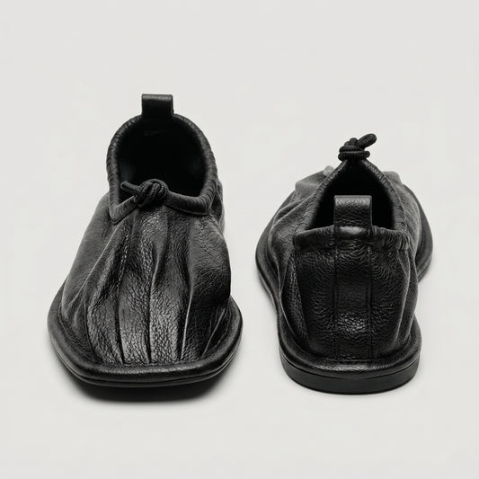 Supple Leather Ruched Flats