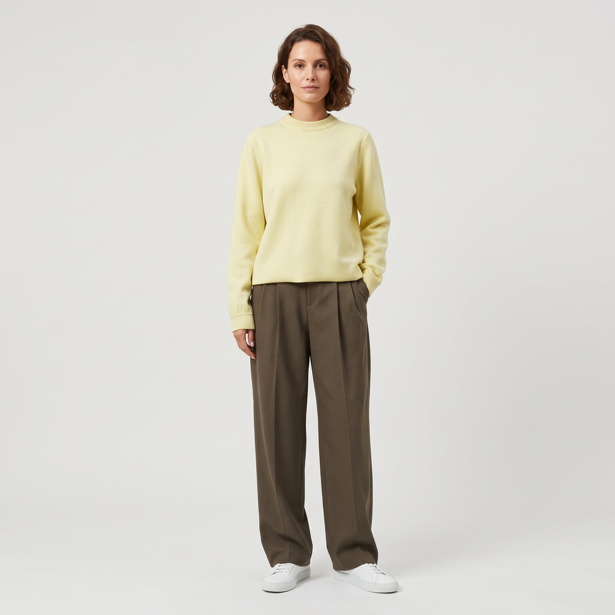 Pastel Yellow Crewneck Knit