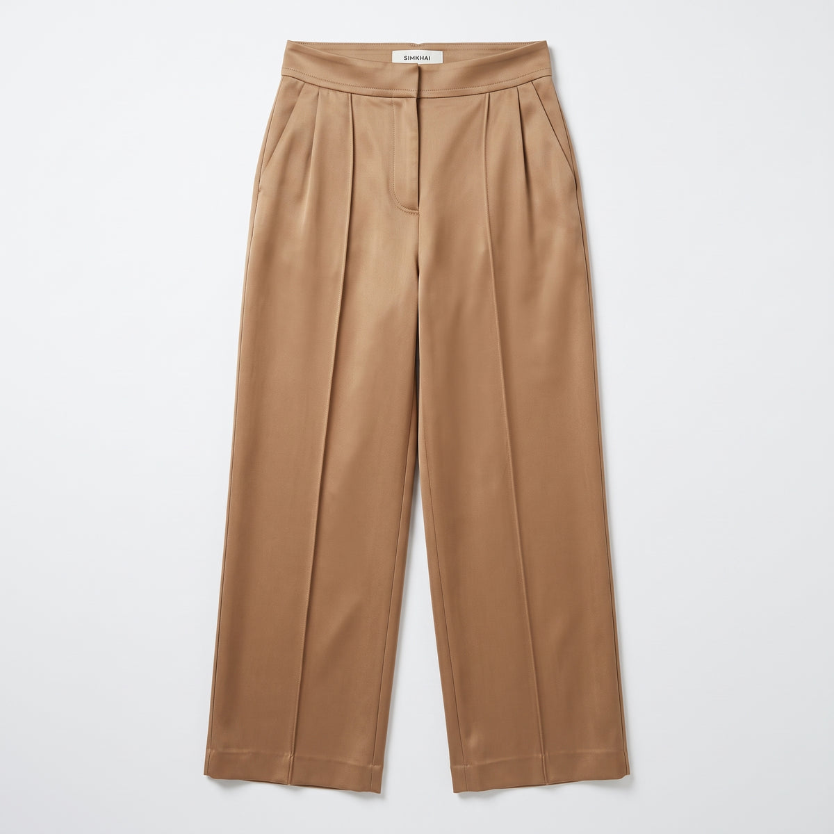 Tailored High-Waisted Camel Trousers
