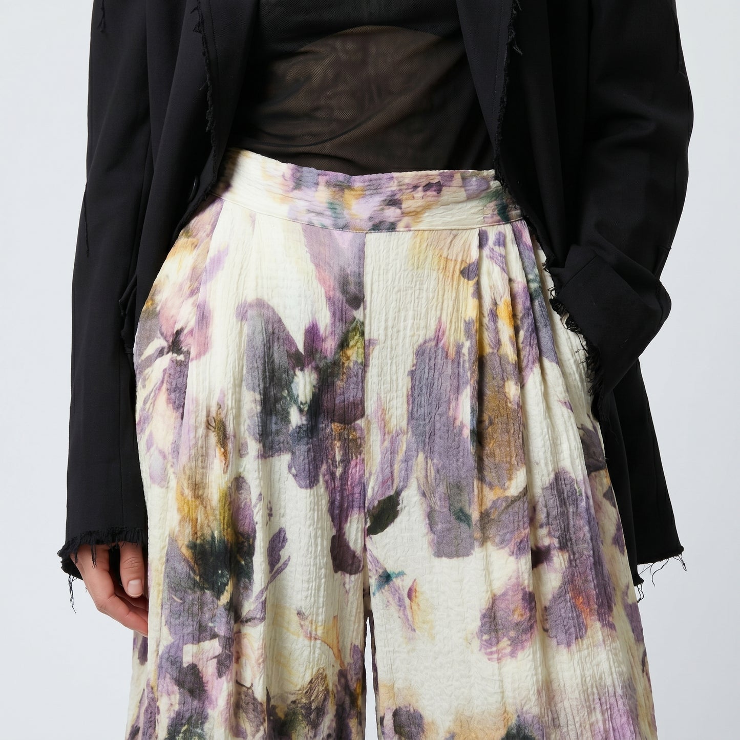 Watercolor Floral Wide-Leg Culottes