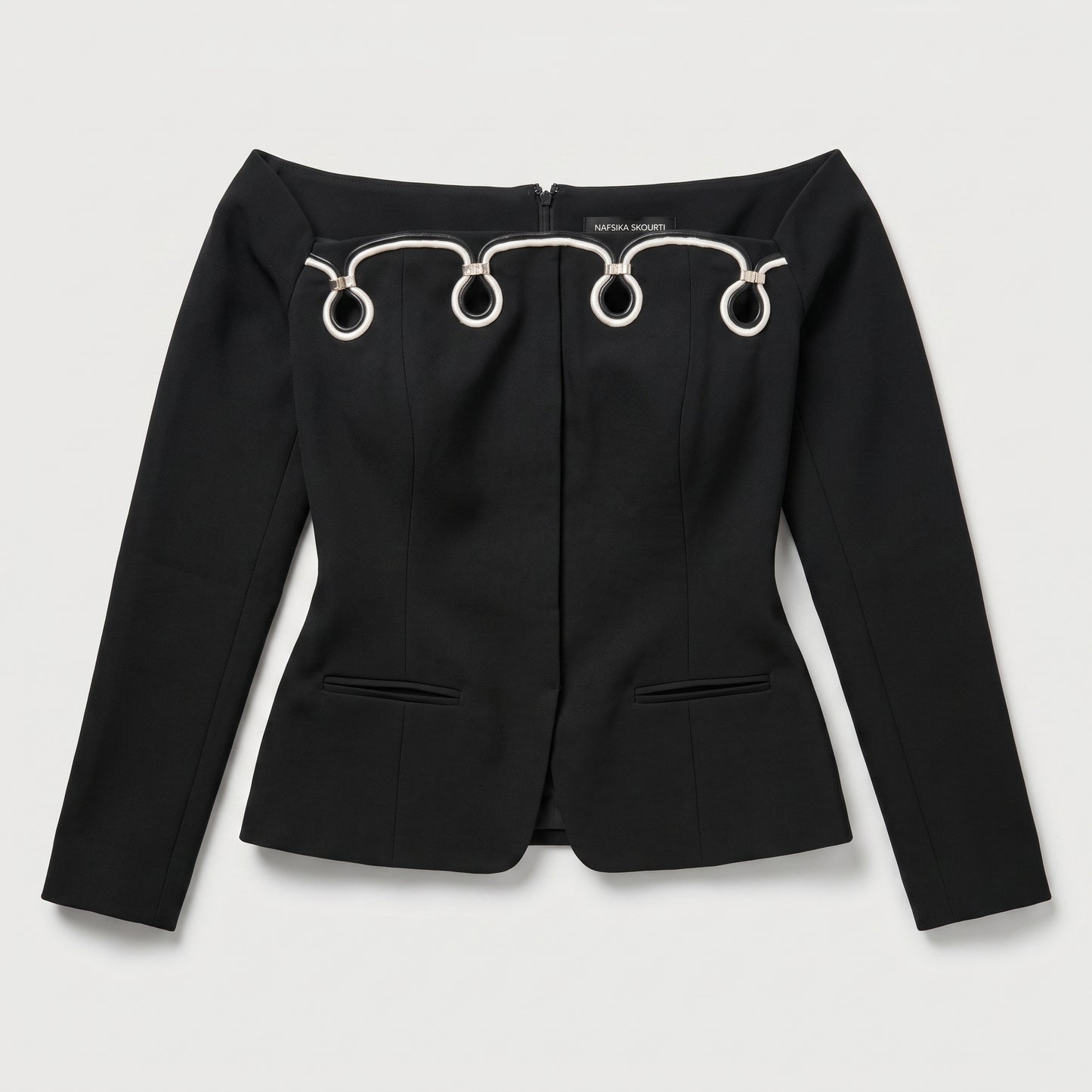 Off-Shoulder Sculptural Evening Top