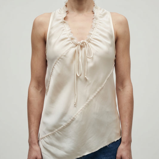 Asymmetrical Draped Silk Top