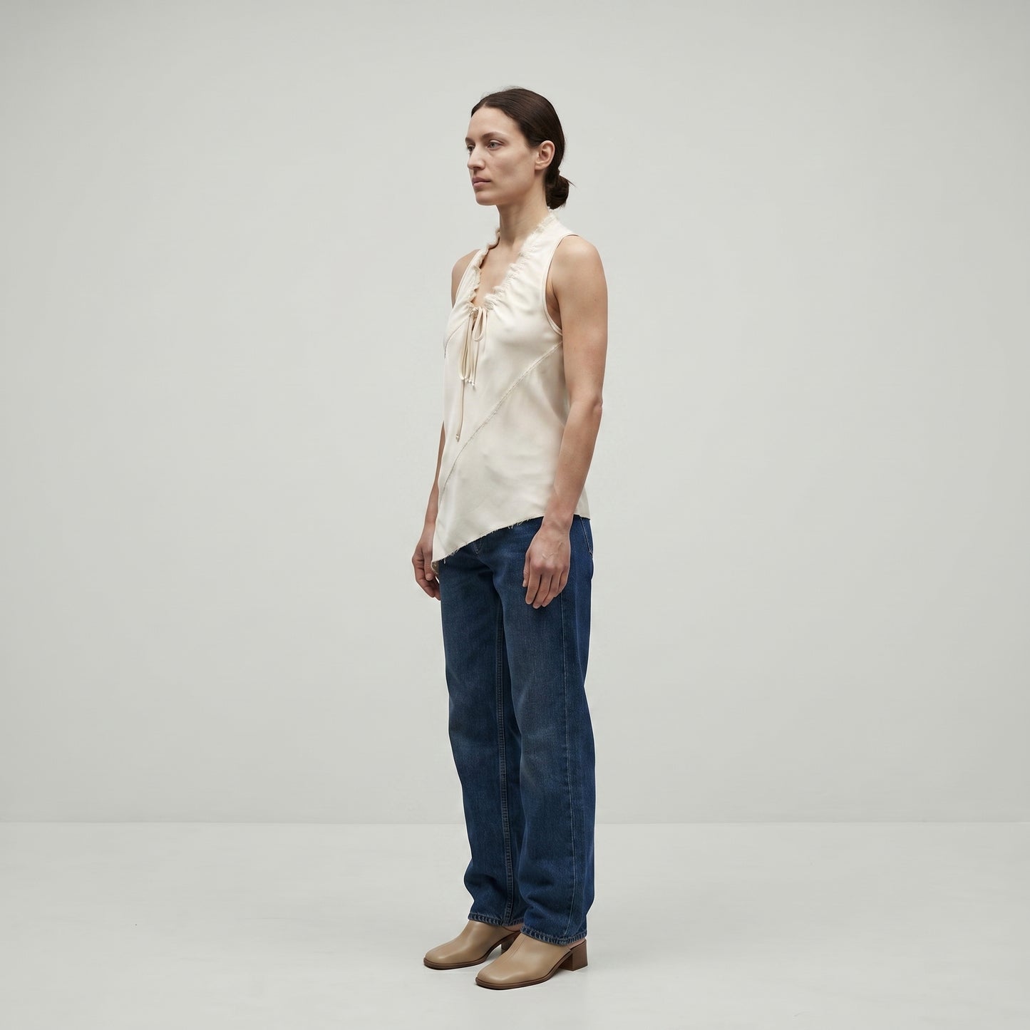 Asymmetrical Draped Silk Top
