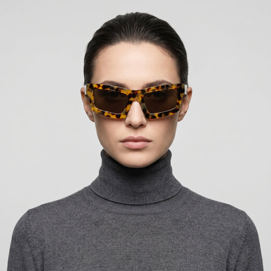 Bold Tortoiseshell Angular Sunglasses
