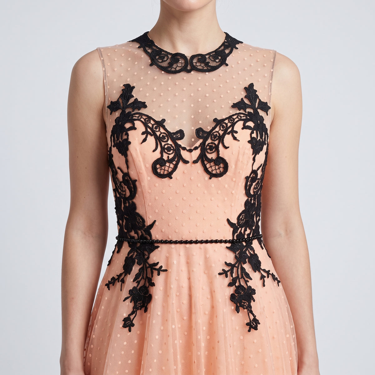Embroidered Tulle Midi Dress