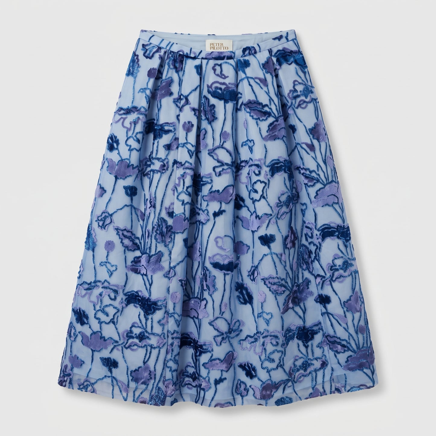 Floral Embroidered Midi Skirt