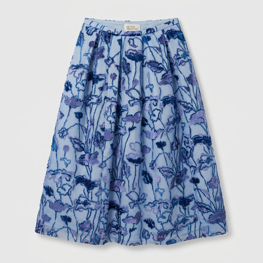 Floral Embroidered Midi Skirt