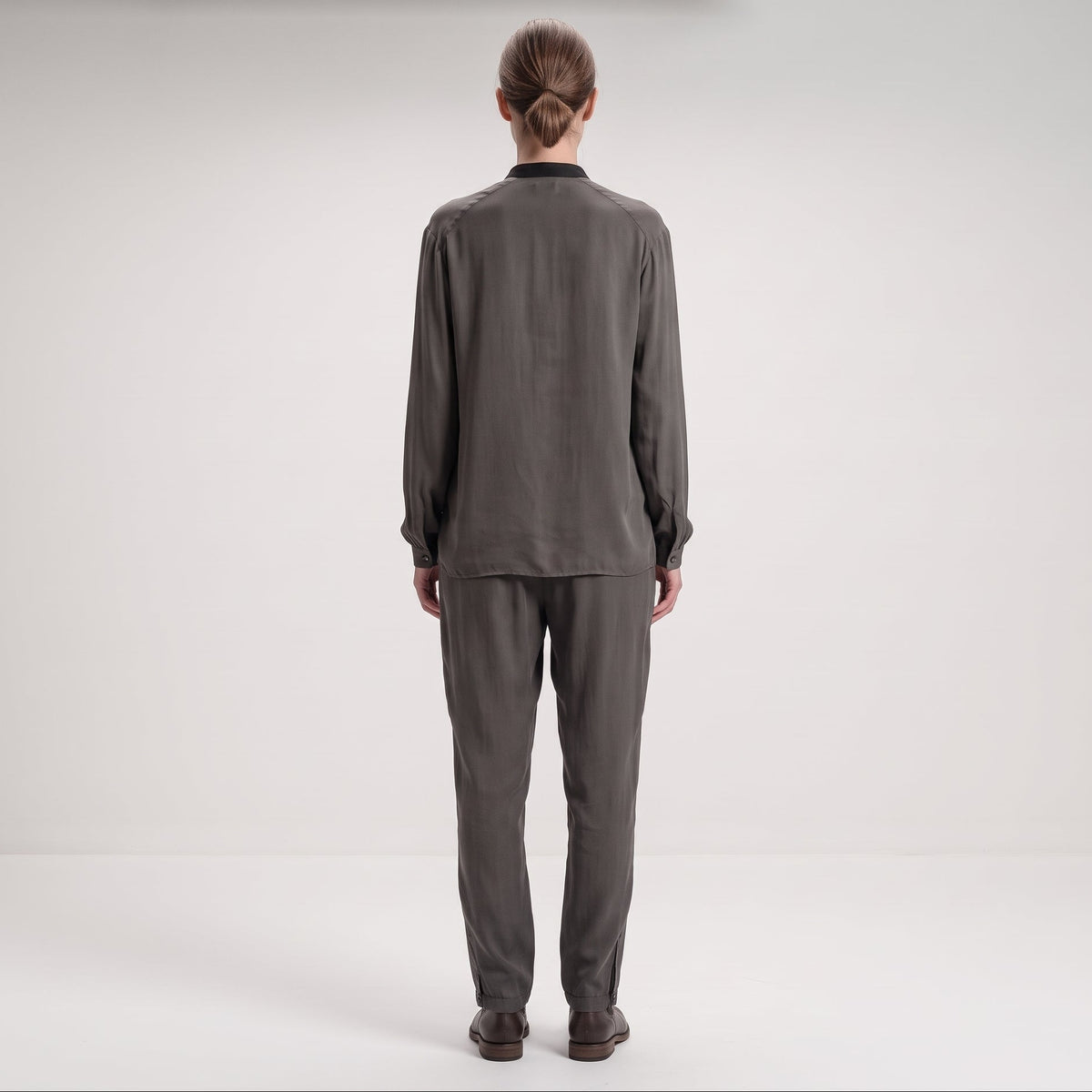 Minimalist Silk Bomber Jacket