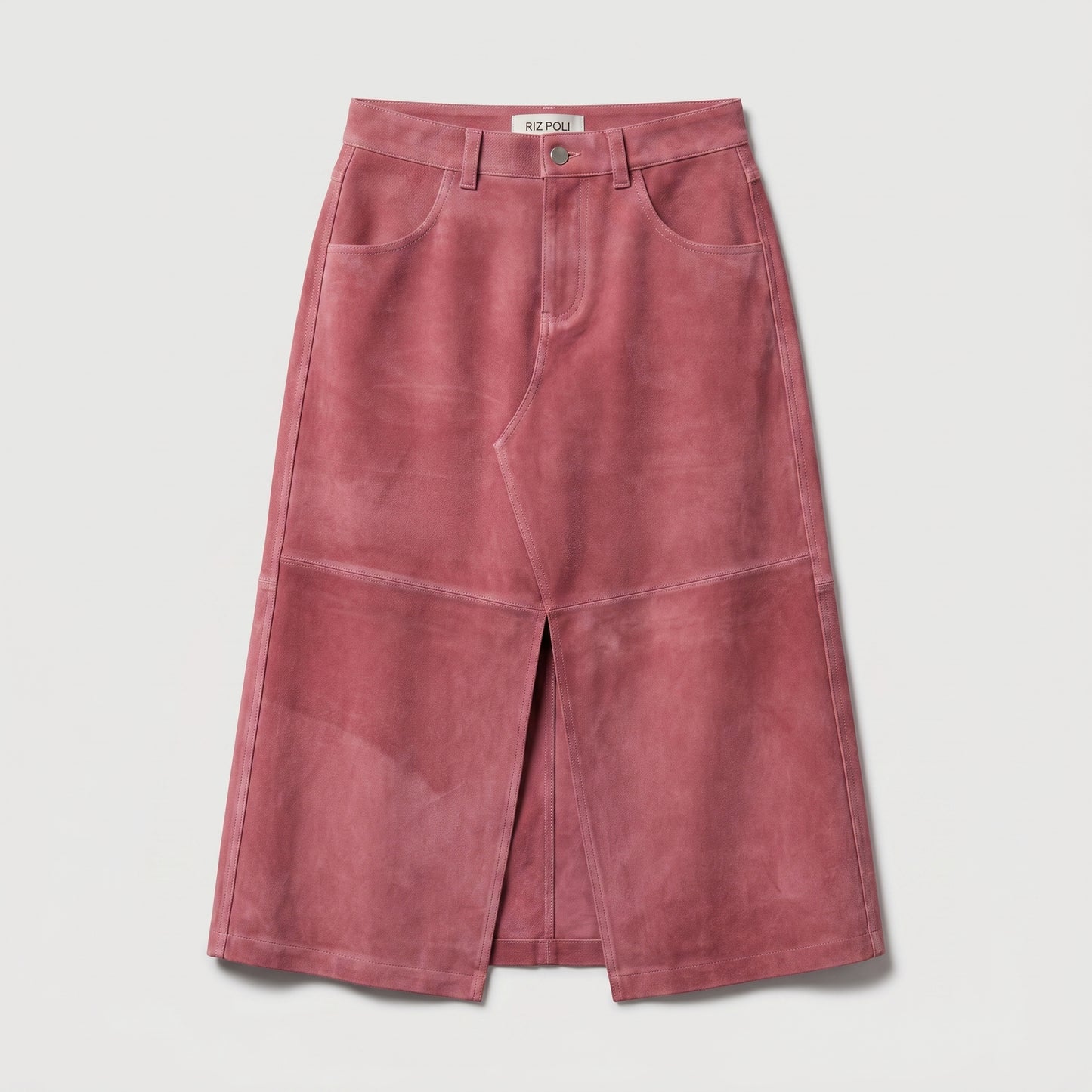 Suede Midi Split Skirt