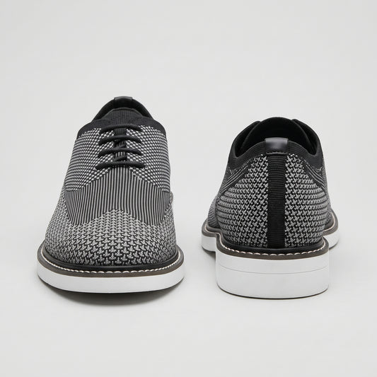 Textured Knit Lace-Up Oxfords