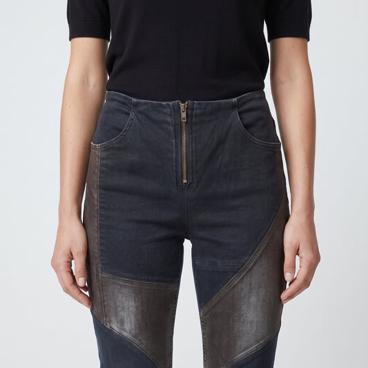 Patchwork Denim Skinny Jeans