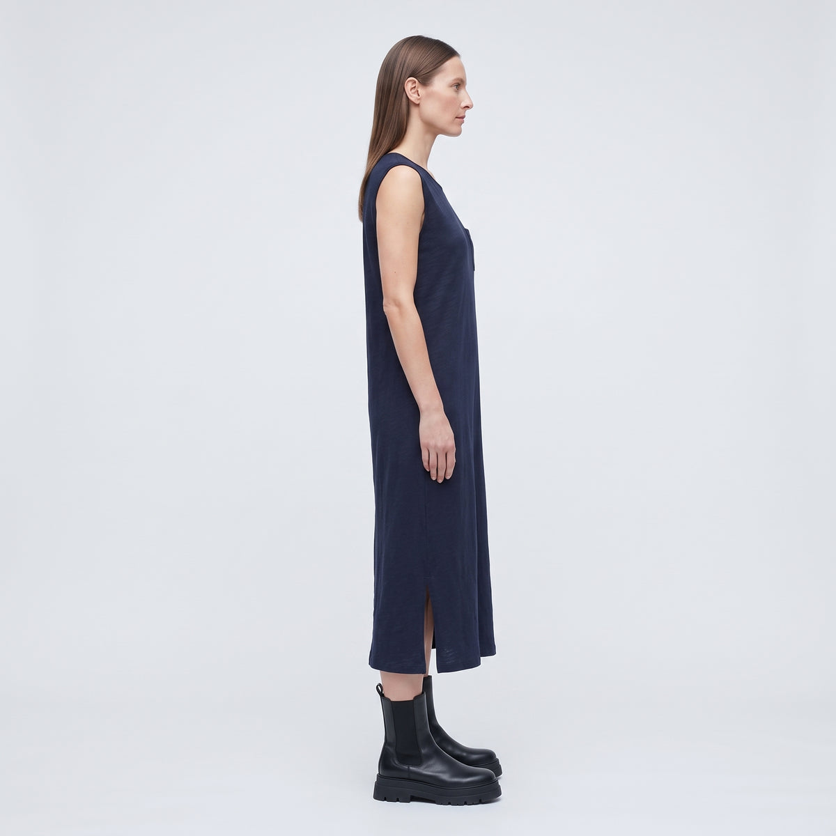 Essential Cotton Sleeveless Midi Dress