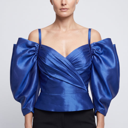 Royal Blue Statement Puff Top