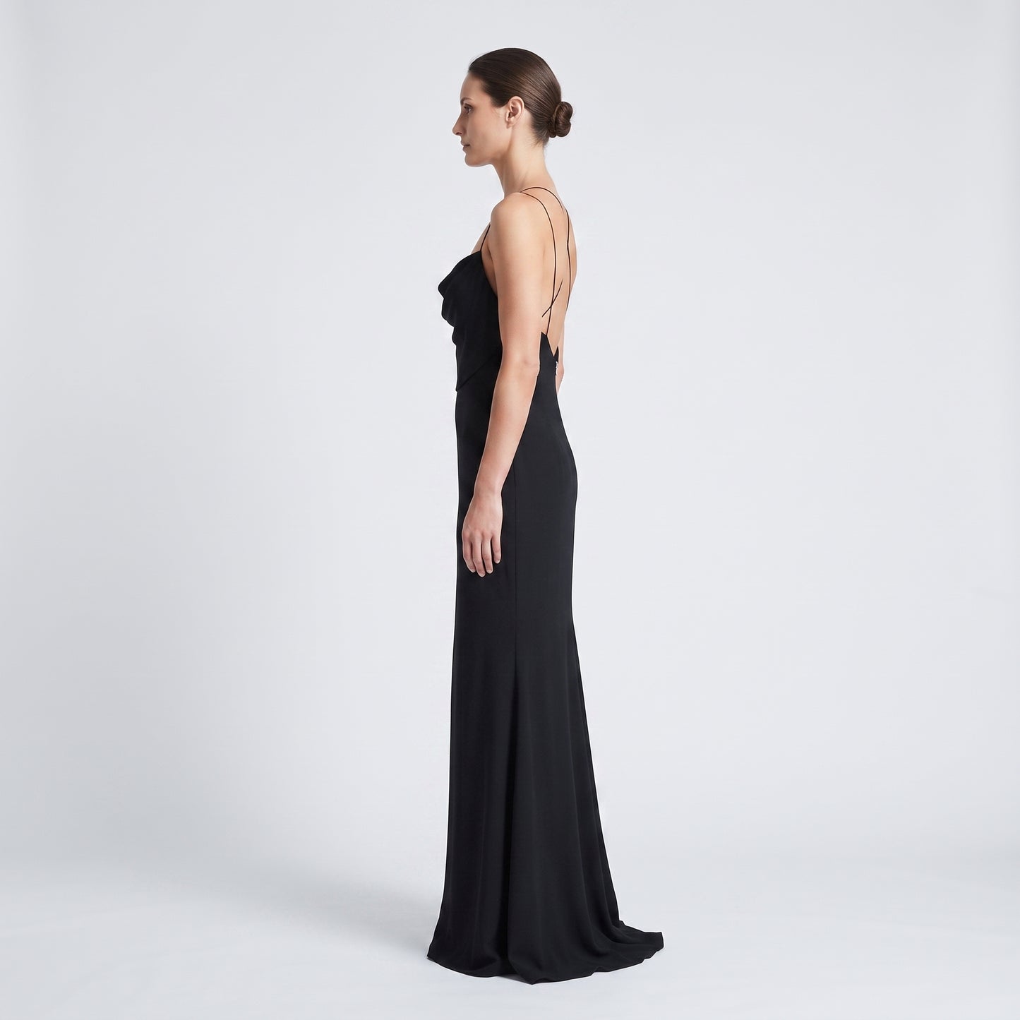 Black Draped Cami Maxi Dress