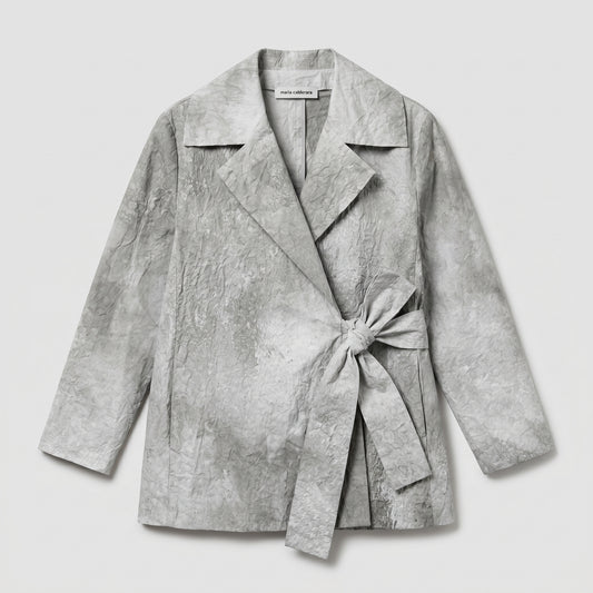 Textured Grey Wrap Jacket
