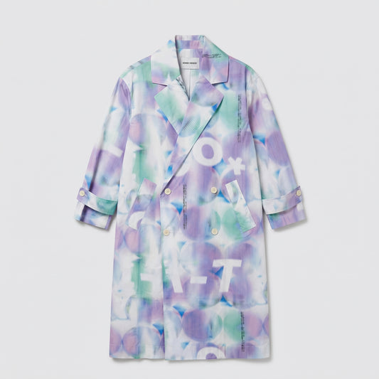 Abstract Print Double-Breasted Coat