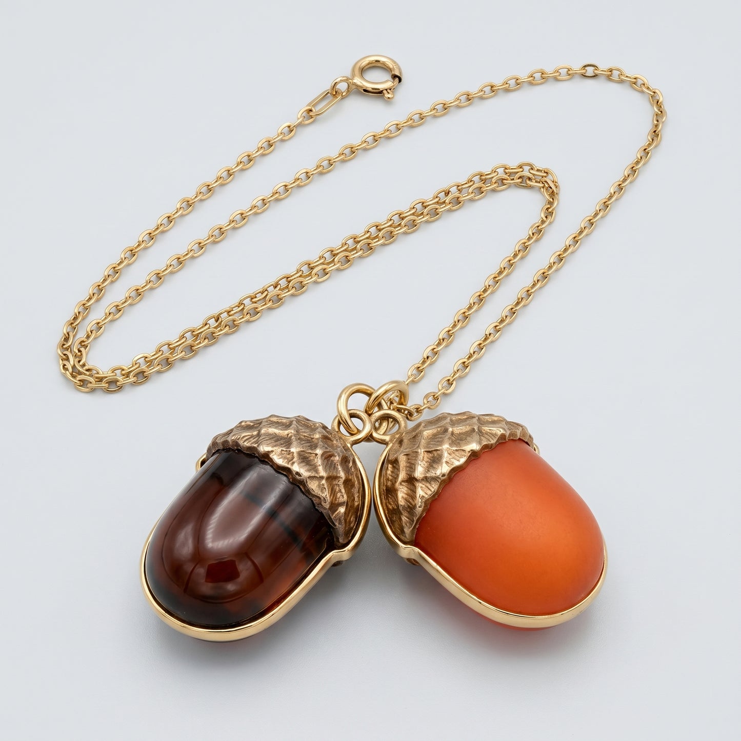 Dual Acorn Pendant Necklace